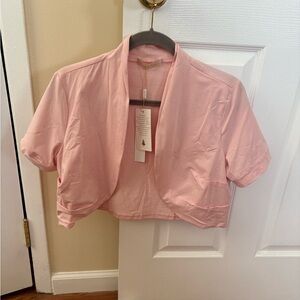 Belle Pogue Pink Short Sleeve Bolero Jacket size Large